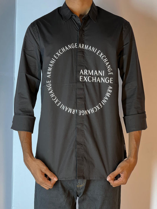 ARMANI EXCHANGE (Black with full round A/X Logo)