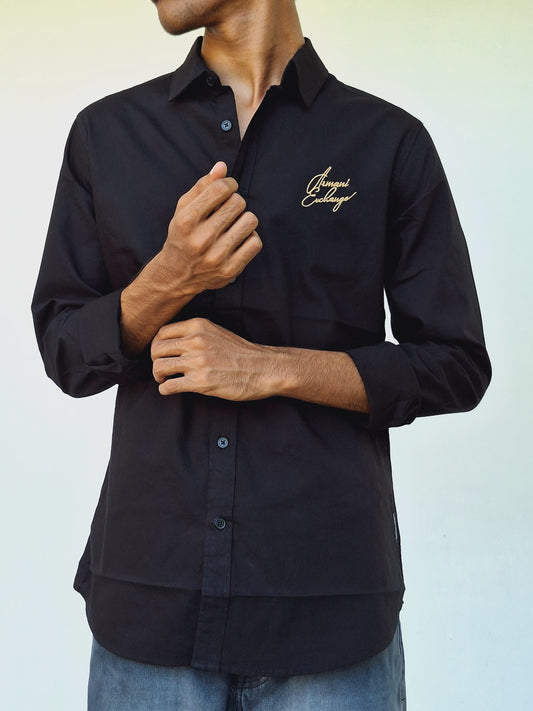 ARMANI EXCHANGE (Black with chest golden embroidery)